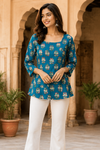 Floral Print Square Neck Top