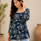 Floral Print Square Neck Top
