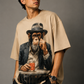 Oversized Chilling Monkey Print T-Shirt – Unisex Casual Wear