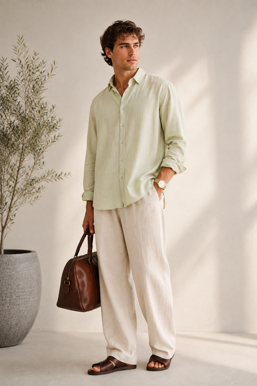 MIST GREEN LINEN SHIRT