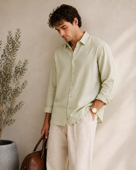 MIST GREEN LINEN SHIRT