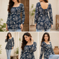 Floral Print Square Neck Top
