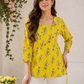 Floral Print Square Neck Top
