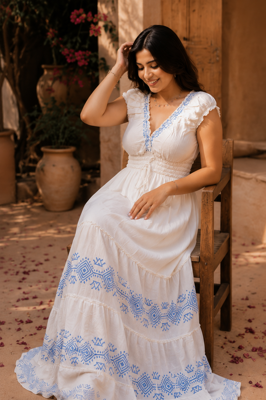 Boho White Maxi Dress