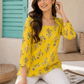 Floral Print Square Neck Top