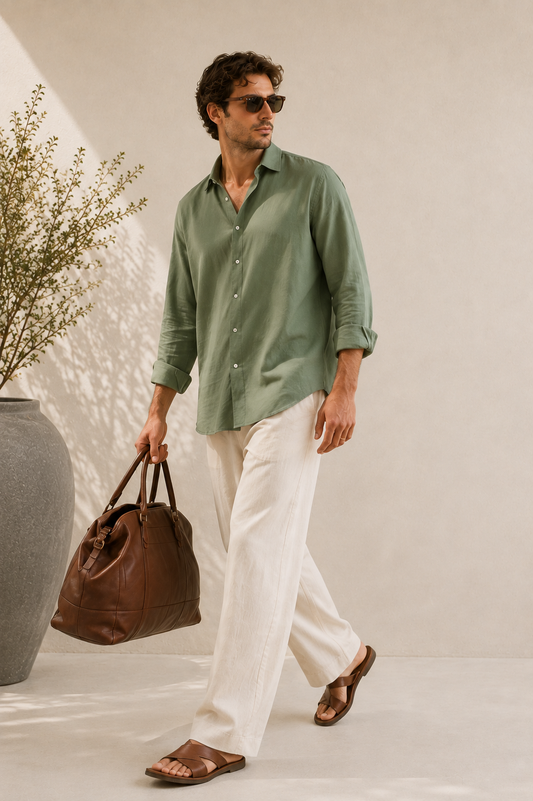 SAGE GREEN LINEN SHIRT