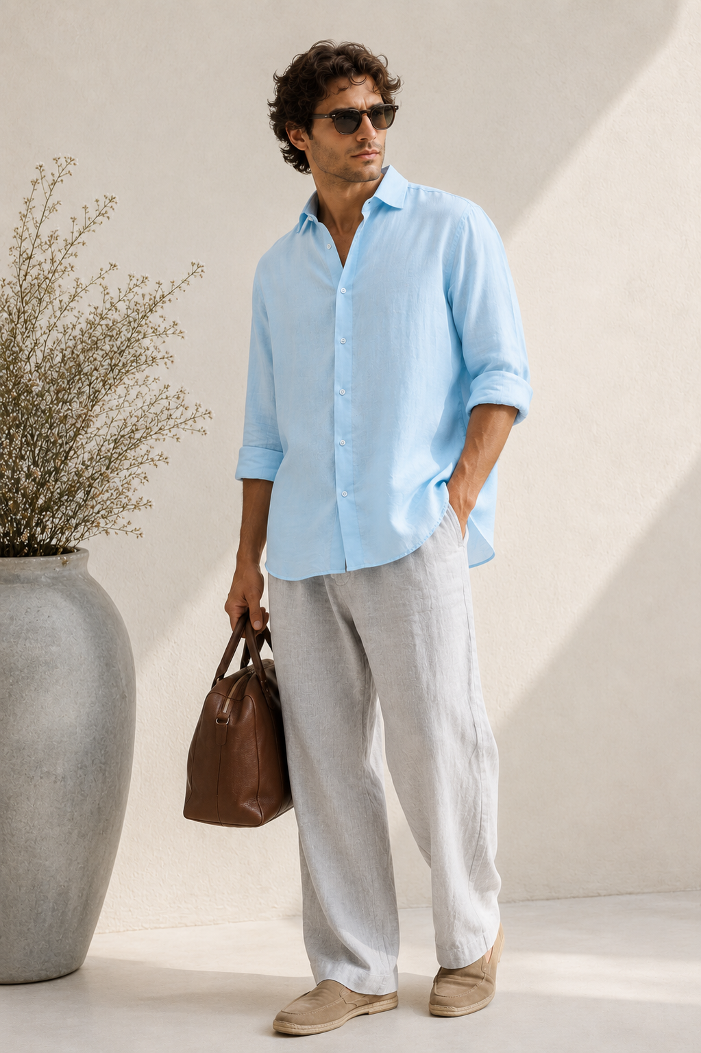 ALICE BLUE LINEN SHIRT