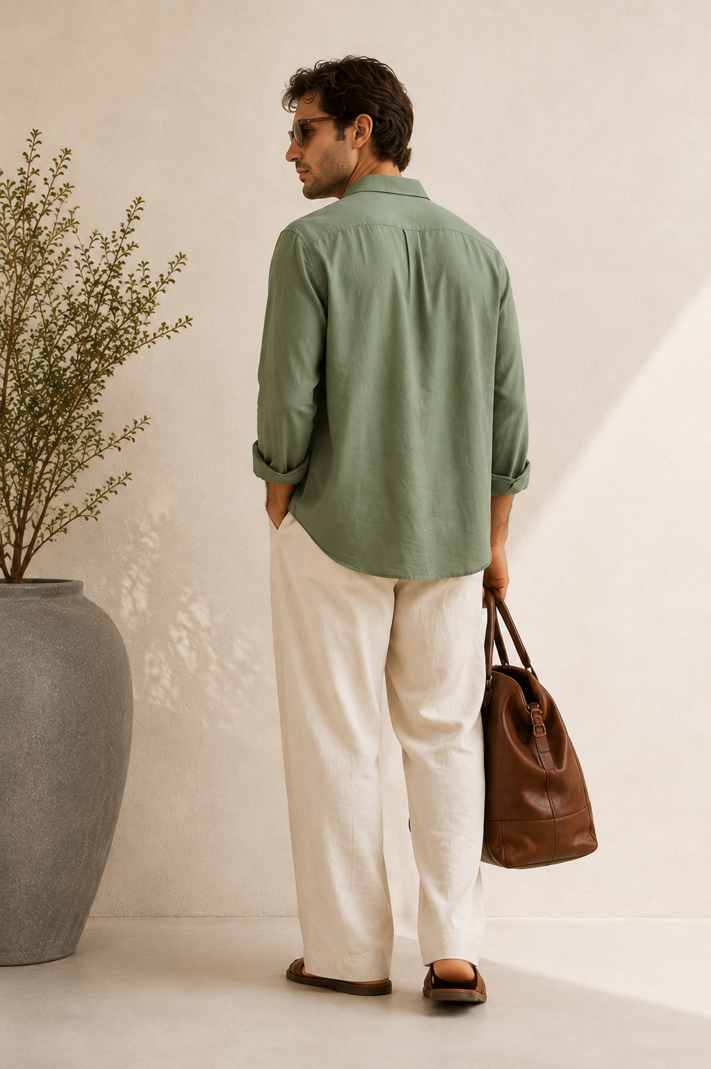 SAGE GREEN LINEN SHIRT