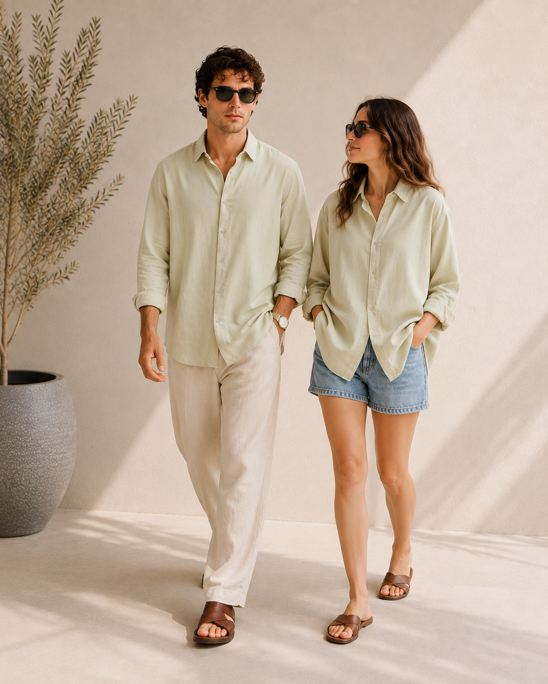 MIST GREEN LINEN SHIRT
