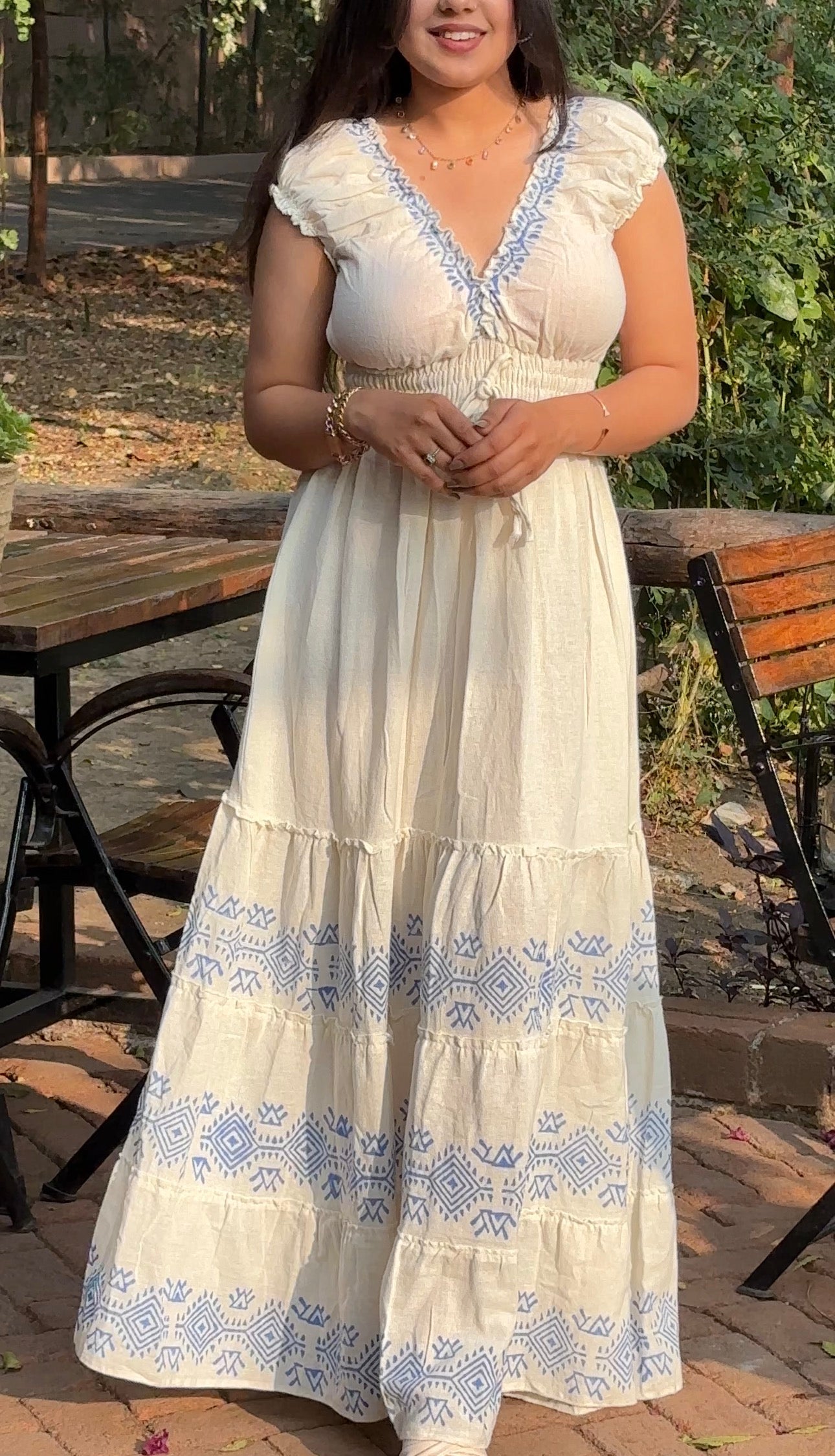 Boho White Maxi Dress