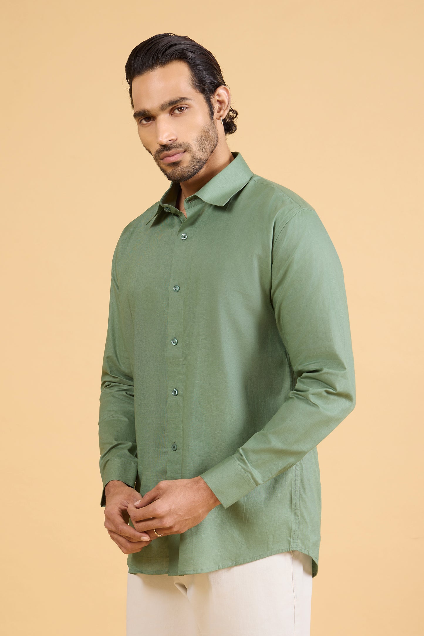 SAGE GREEN LINEN SHIRT