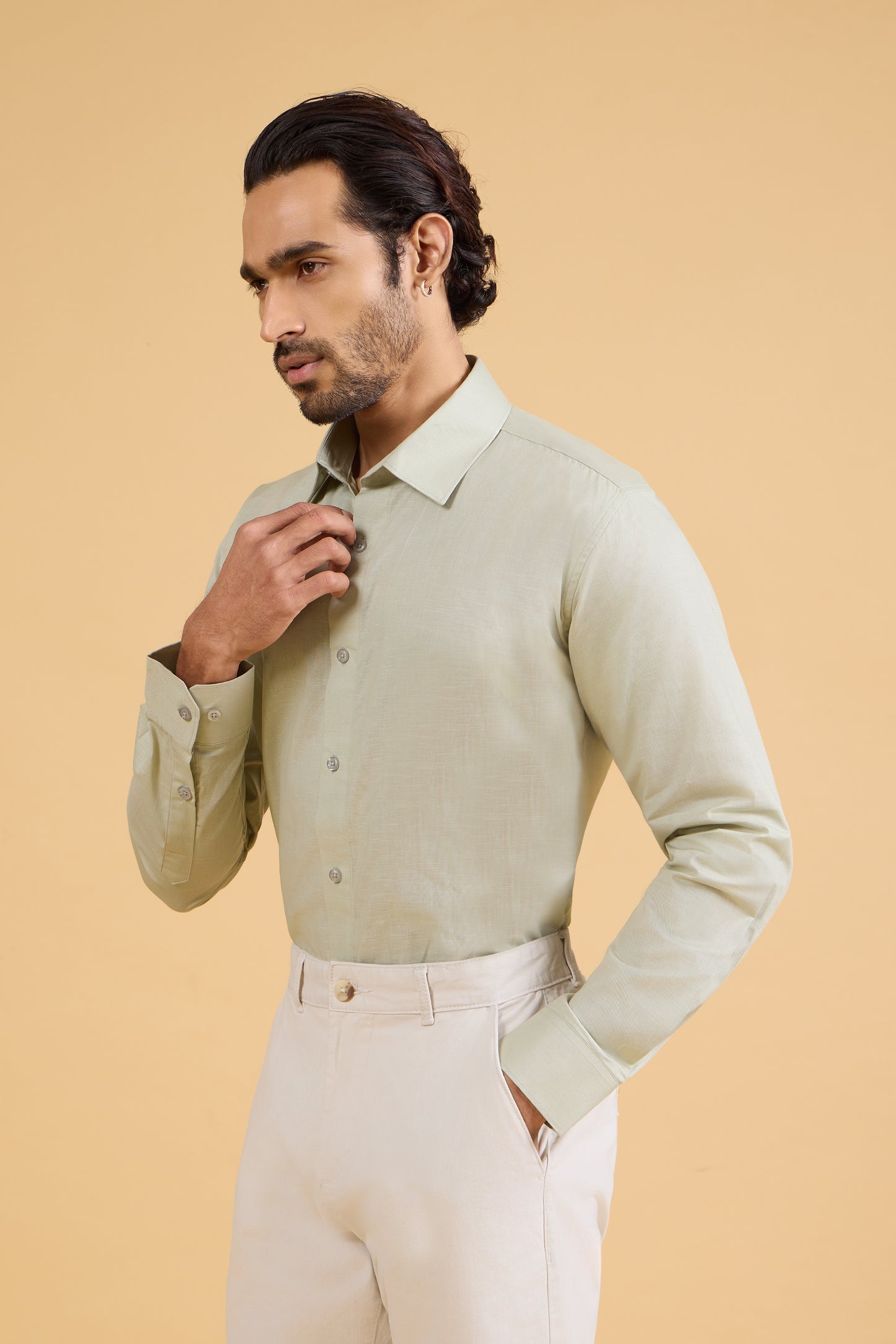 MIST GREEN LINEN SHIRT