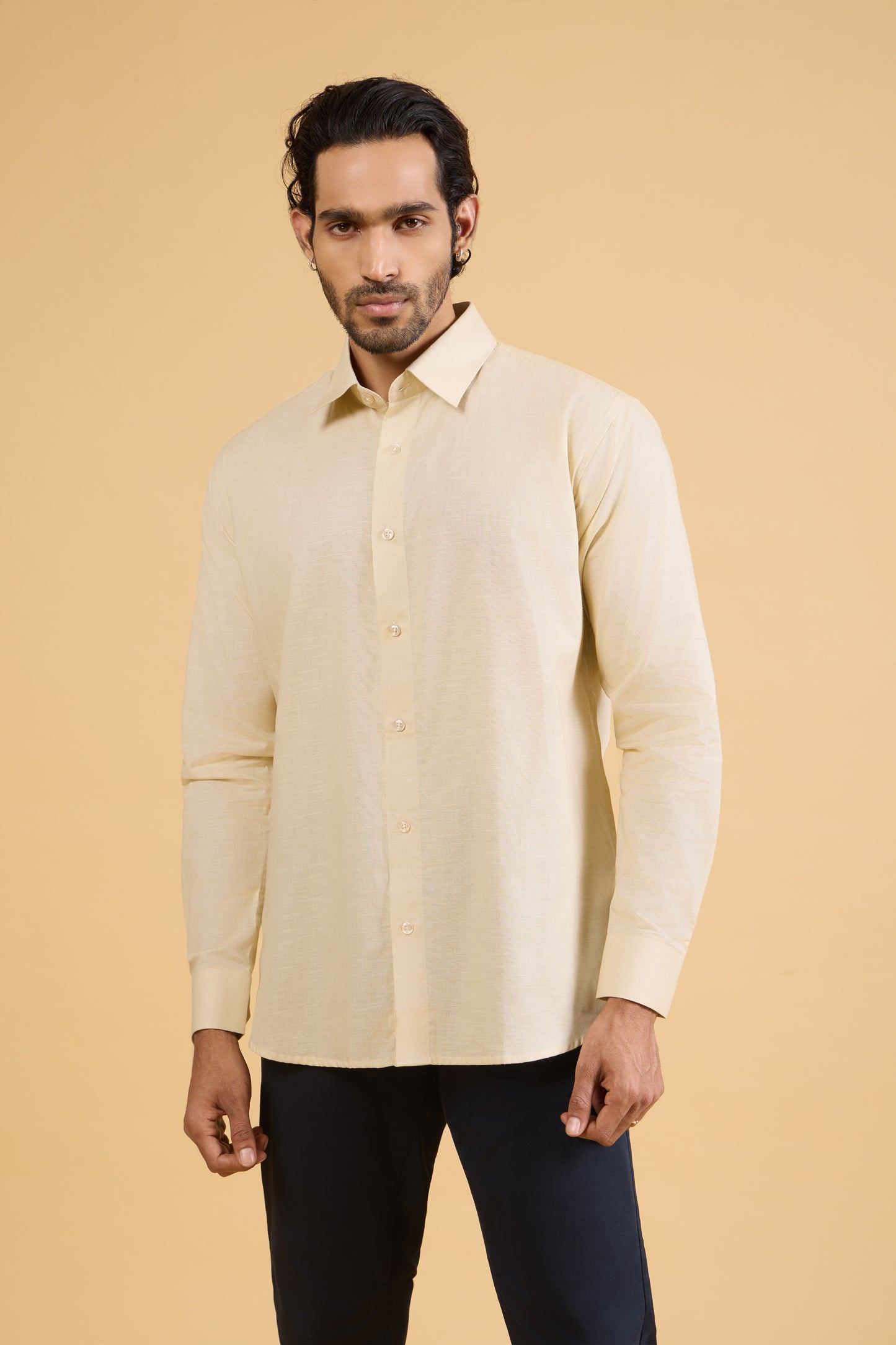 IVORY CREAM LINEN SHIRT