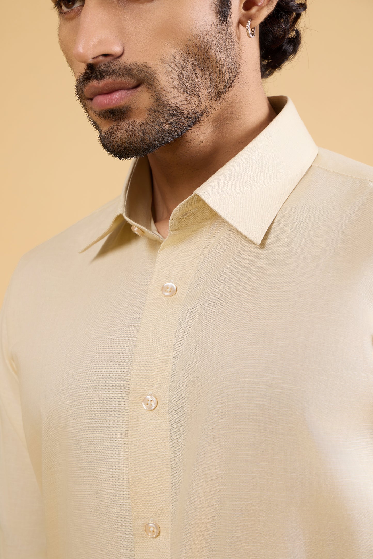 IVORY CREAM LINEN SHIRT