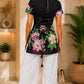Mastani Floral Lace-Up Back Indo-Western Top