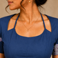Mastani Floral Lace-Up Blue-Western Top