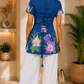 Mastani Floral Lace-Up Blue-Western Top
